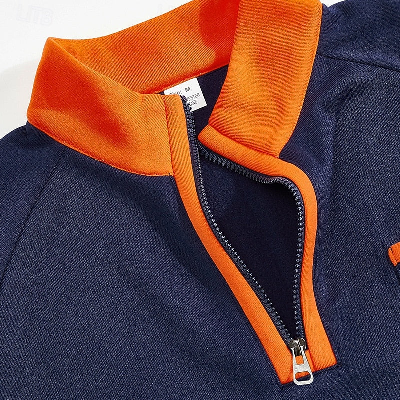 Keith | Quarter-Zip Colour-Block Pullover – close-up