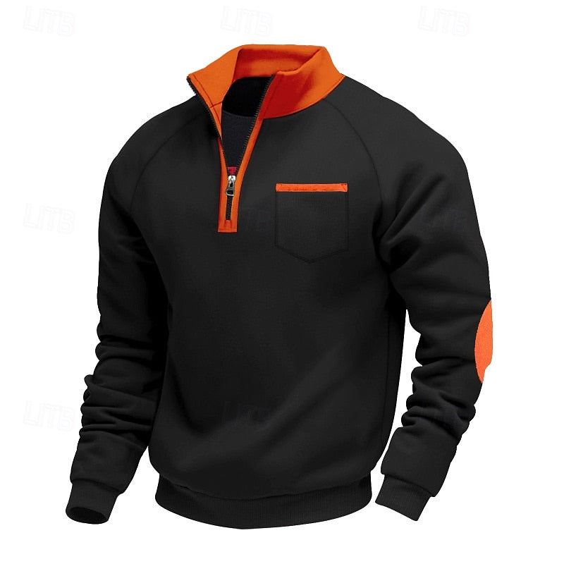 Keith | Quarter-Zip Colour-Block Pullover – front view