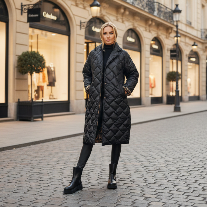 Kendal - Quilted Mid Coat – back view