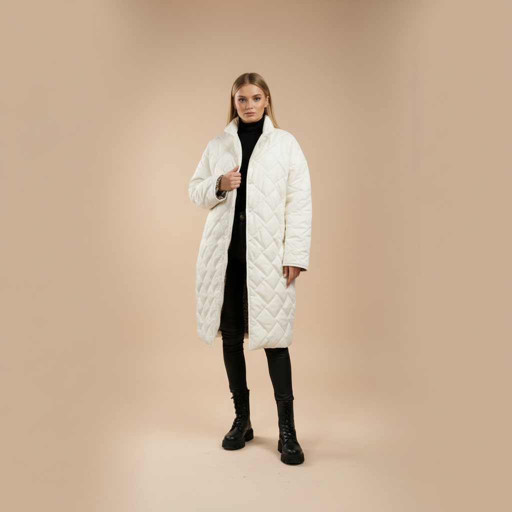 Kendal - Quilted Mid Coat – styled view