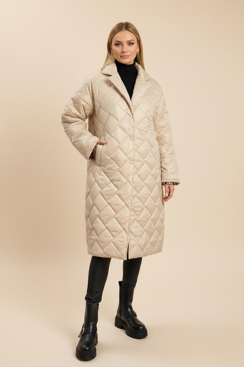Kendal - Quilted Mid Coat – side view