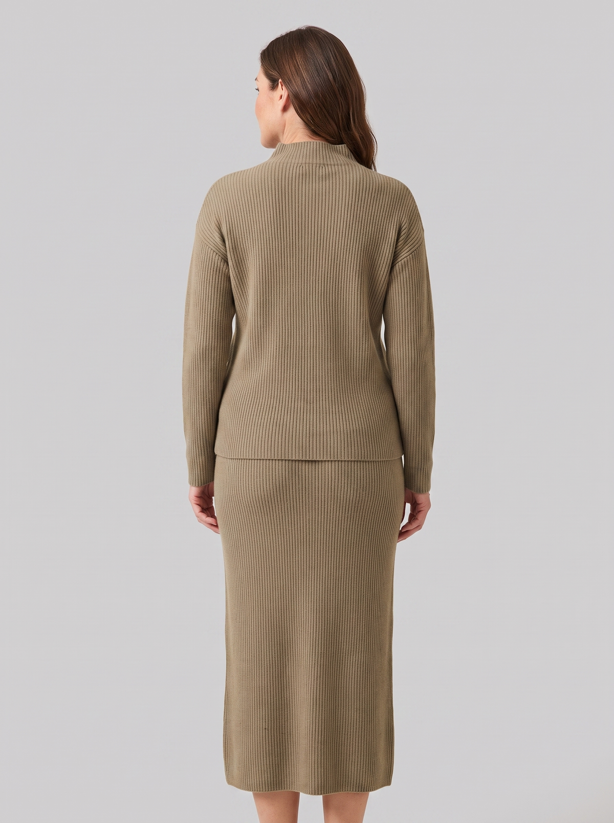 Kerensa | Ribbed Knit Sweater and Skirt Set – back view