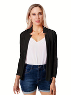 Kirsten Notch Collar Open Blazer – front view
