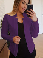Kirsten Notch Collar Open Blazer – styled view