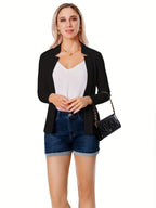 Kirsten Notch Collar Open Blazer – back view
