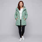 Lara Women's Water-Repellent Parka – green, styled view