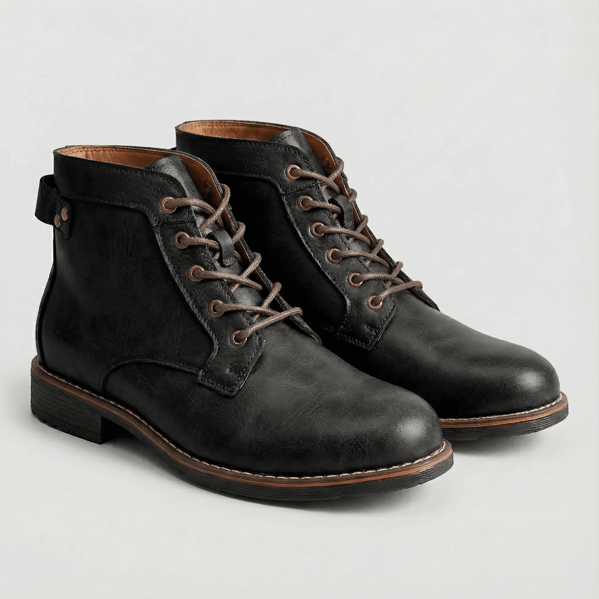 Liam Leather Lace Boots – back view