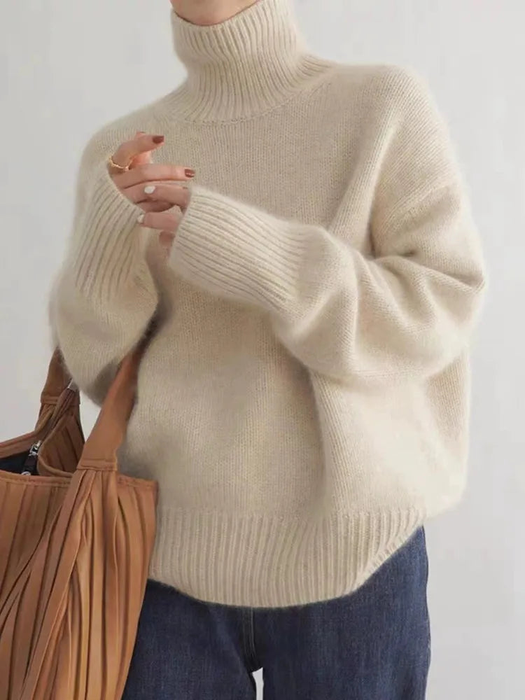 Lin Soft Turtleneck Sweater by Vera Noir – back view
