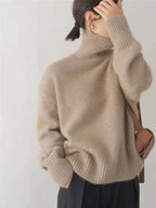 Lin Soft Turtleneck Sweater by Vera Noir – close-up