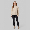 Liora Cashmere-Blend Turtleneck Sweater in beige – front view