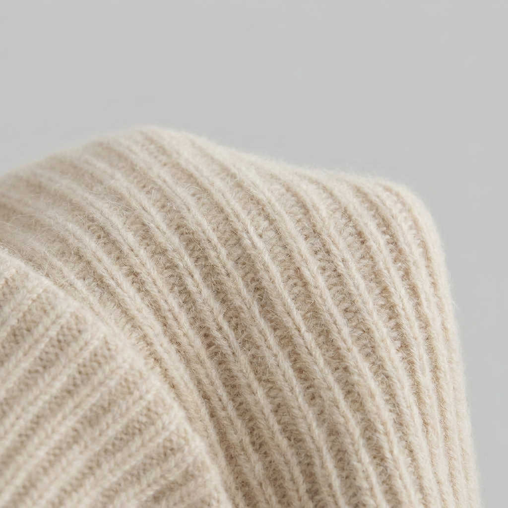 Liora Cashmere-Blend Turtleneck Sweater – knit fabric close-up