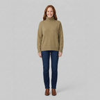 Liora Cashmere-Blend Turtleneck Sweater in khaki – front view
