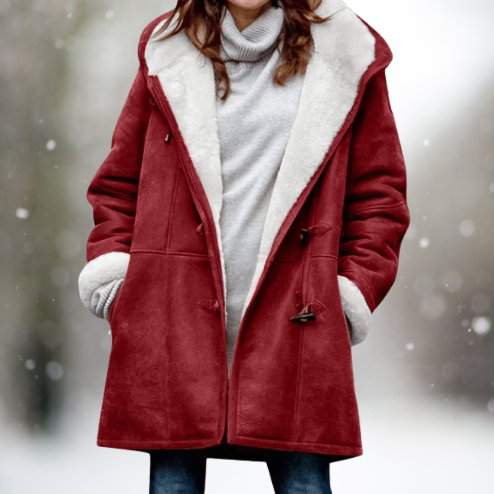 Liz Cozy Sherpa Winter Coat – detail view