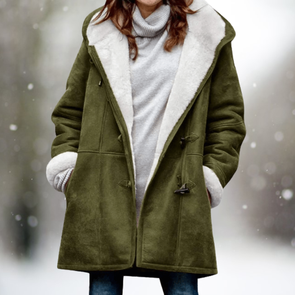Liz Cozy Sherpa Winter Coat – styled view