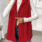 Lorenna | Cozy Hooded Sleeveless Vest – front view