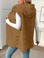 Lorenna | Cozy Hooded Sleeveless Vest – back view