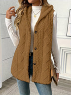 Lorenna | Cozy Hooded Sleeveless Vest – front view
