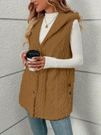 Lorenna | Cozy Hooded Sleeveless Vest – styled view