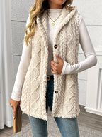Lorenna | Cozy Hooded Sleeveless Vest – front view