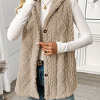 Lorenna | Cozy Hooded Sleeveless Vest – front view