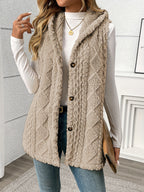 Lorenna | Cozy Hooded Sleeveless Vest – front view