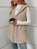 Lorenna | Cozy Hooded Sleeveless Vest – styled view