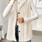 Lorenna | Cozy Hooded Sleeveless Vest – front view