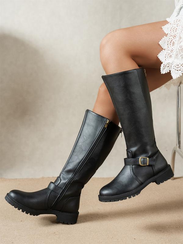Louisa Low-Heel Knee-High Riding Boots – detail view