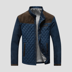 Lowell quilted suede-trim winter jacket, front view