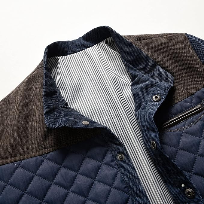 Lowell quilted suede-trim winter jacket, styled view