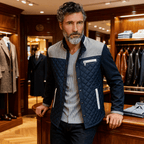 Lowell quilted suede-trim winter jacket, full outfit view
