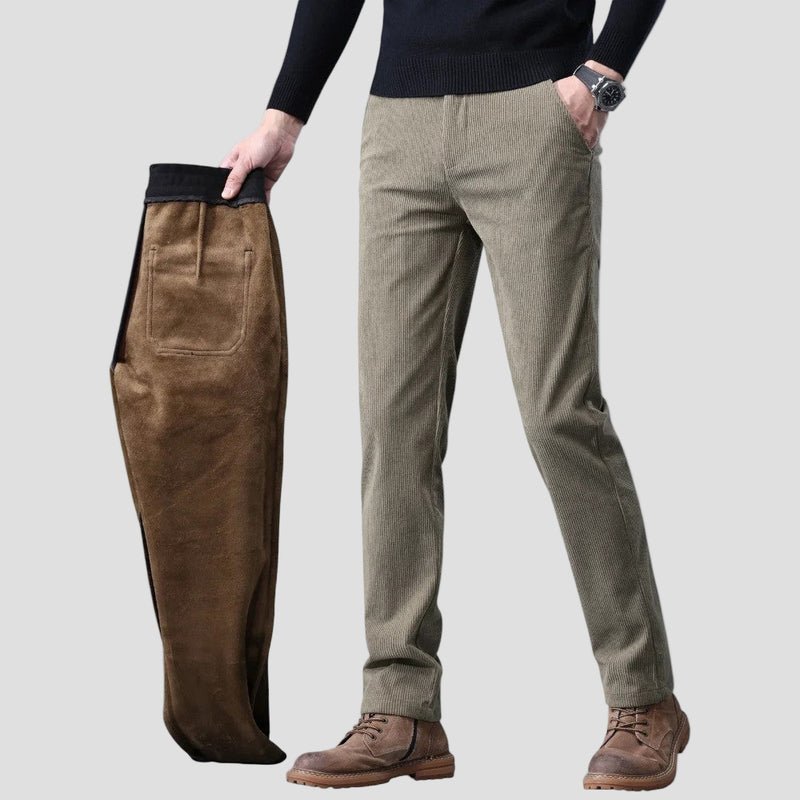 Luke Corduroy Fleece Trousers – back view