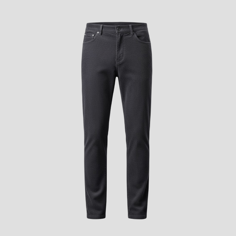 Luke Corduroy Fleece Trousers – styled view