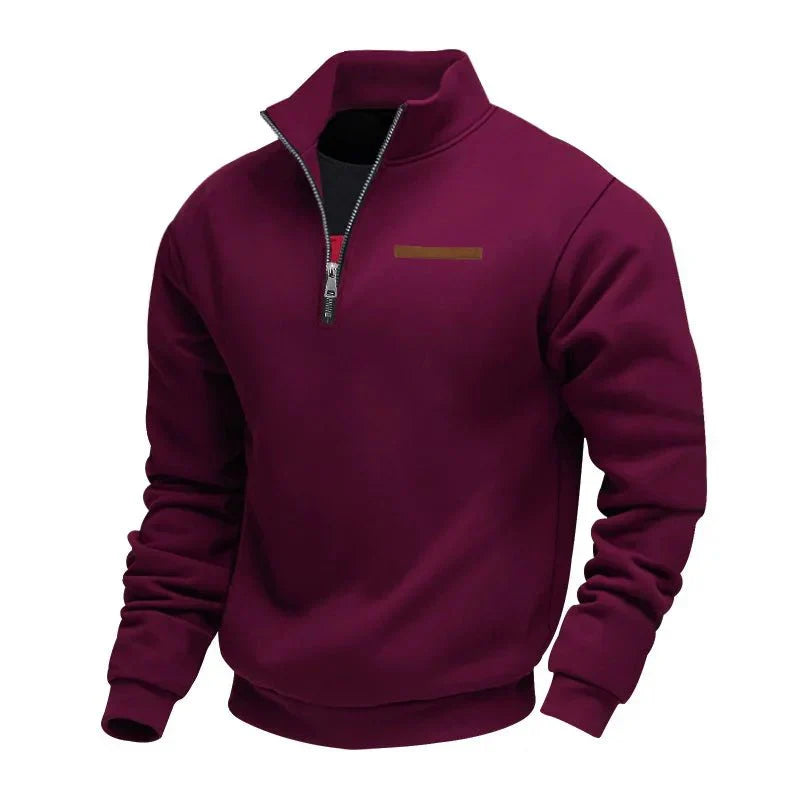 Mace quarter-zip fleece sweatshirt, burgundy