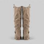 Maelie | Slouchy Suede-Touch Knee-High Boots – back view