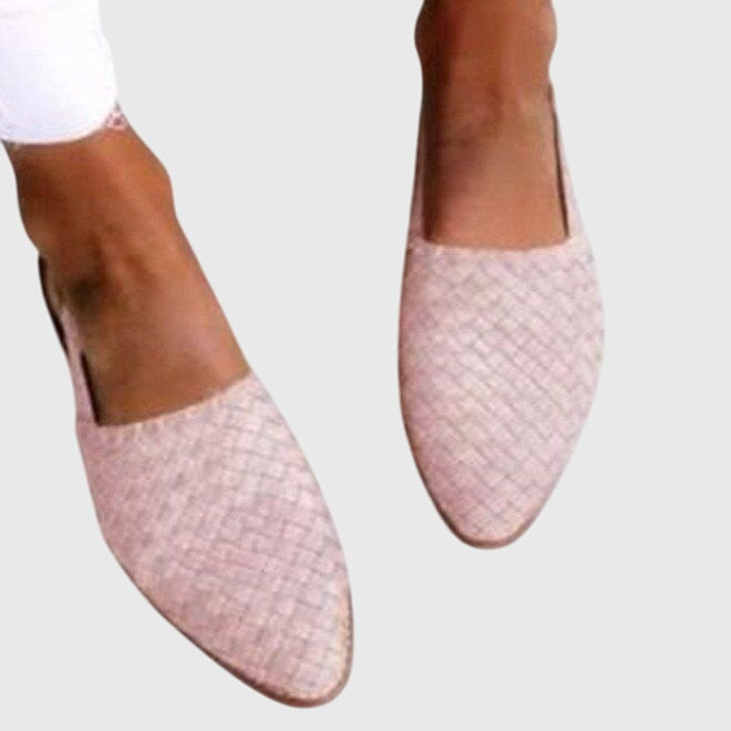 Maevis | Woven Pointed-Toe Flats – front view