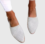 Maevis | Woven Pointed-Toe Flats – front view