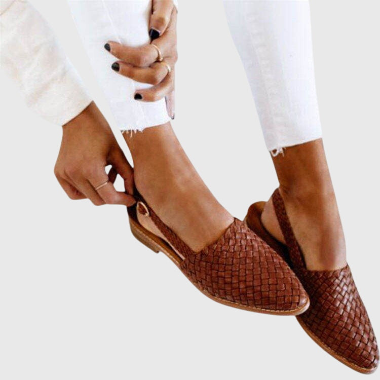 Maevis | Woven Pointed-Toe Flats – styled view