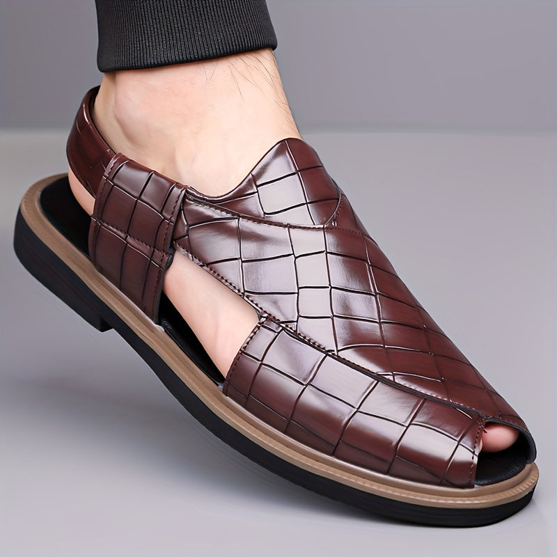 Malcolm Woven-Style Comfort Sandals – close-up