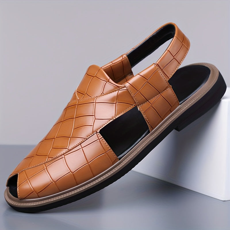 Malcolm Woven-Style Comfort Sandals – styled view
