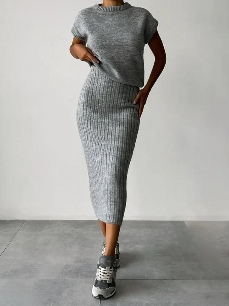 Maratea Rib Sleeveless Set – side view