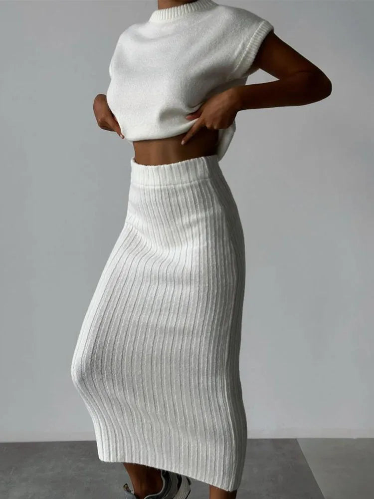 Maratea Rib Sleeveless Set – front view