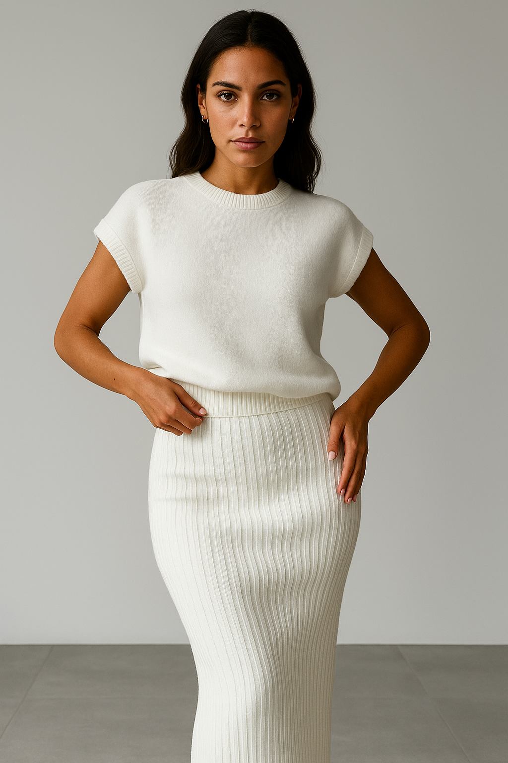 Maratea Rib Sleeveless Set – detail view