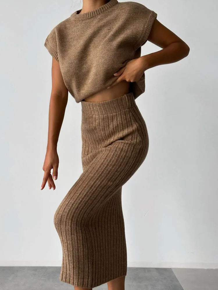 Maratea Rib Sleeveless Set – side view