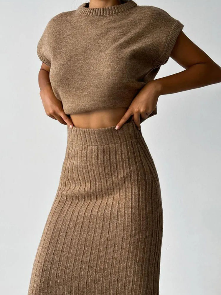 Maratea Rib Sleeveless Set – front view