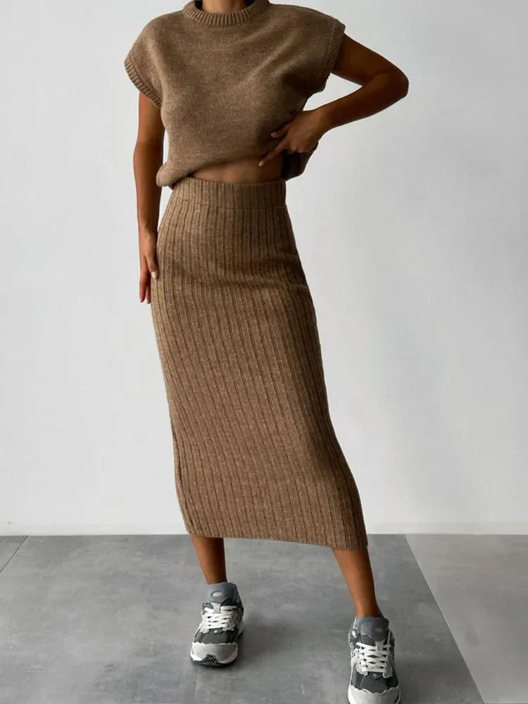 Maratea Rib Sleeveless Set – back view