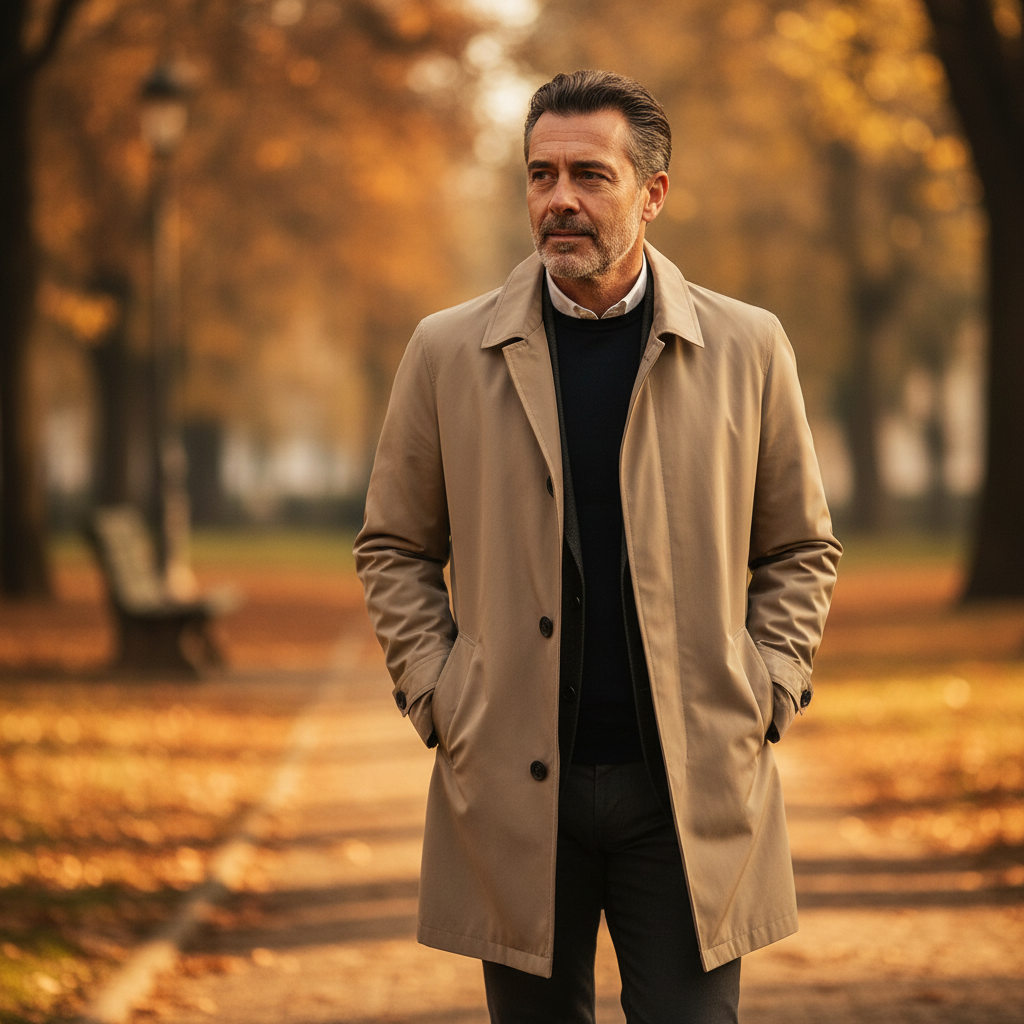 Marco coastal coat, outdoor lifestyle view