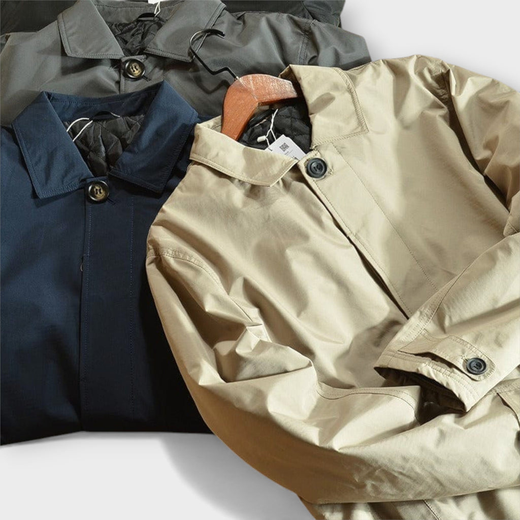 Marco coastal coat, full outfit view