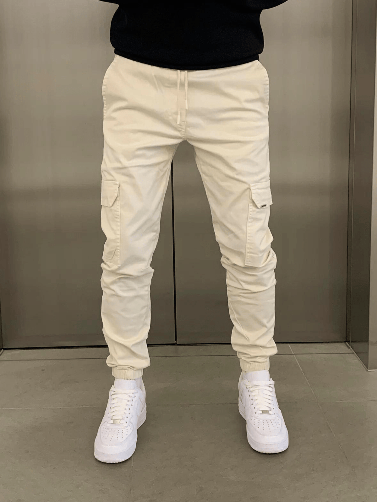 Marcus | Sleek Tie-Waist Cargo Pants – front view