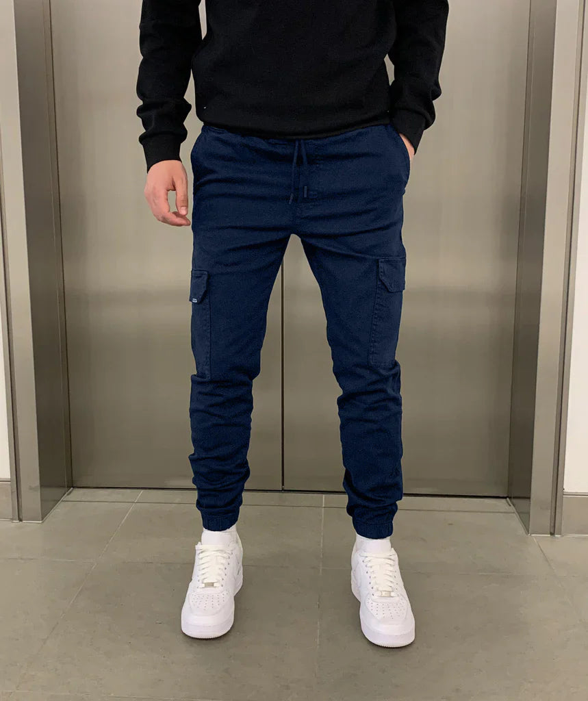 Marcus | Sleek Tie-Waist Cargo Pants – front view